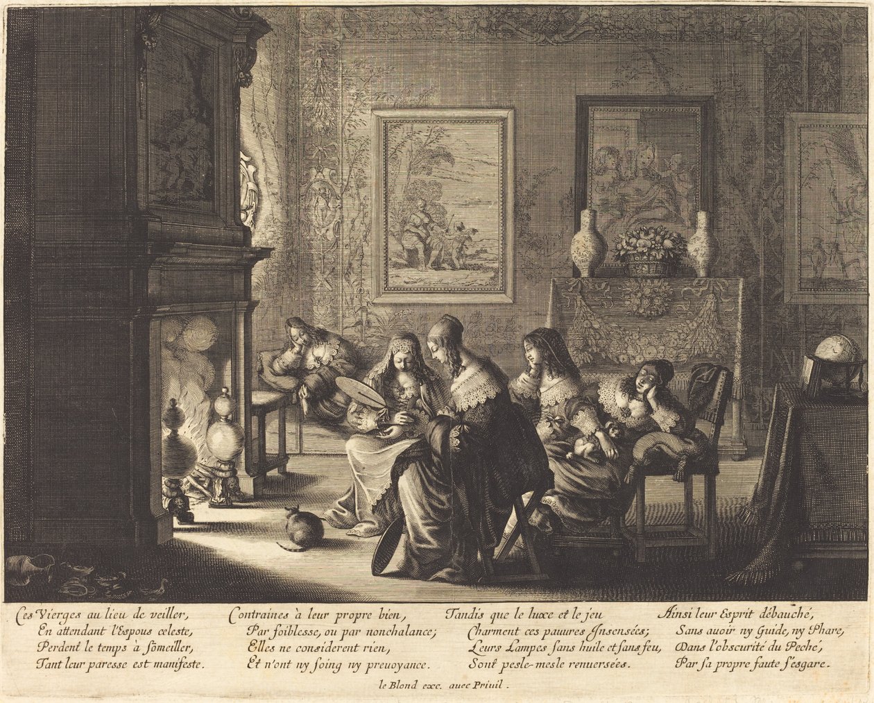 Las Vírgenes Necias Durmiendo de Abraham Bosse