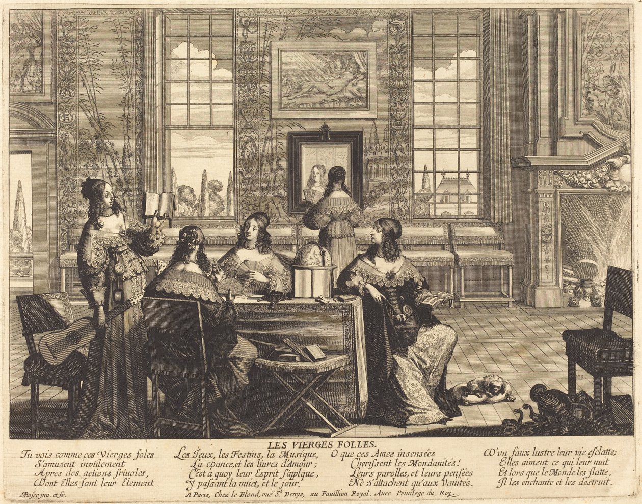 Las vírgenes necias perdiendo el tiempo de Abraham Bosse