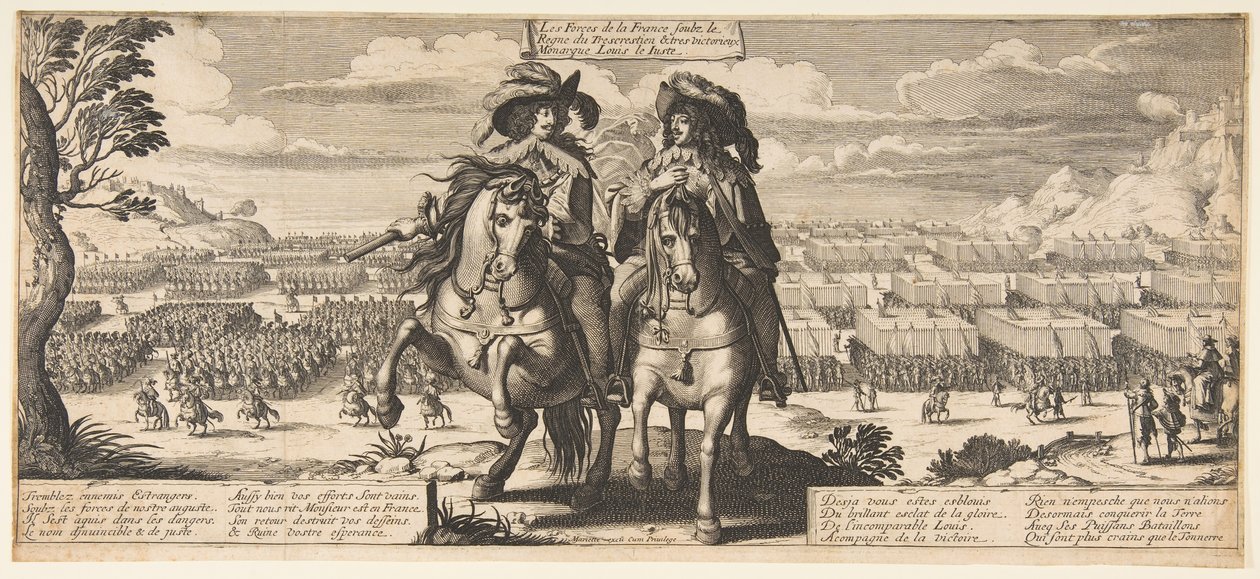 Las fuerzas francesas: Luis XIII y Gastón de Orleans, ca. 1630 de Abraham Bosse