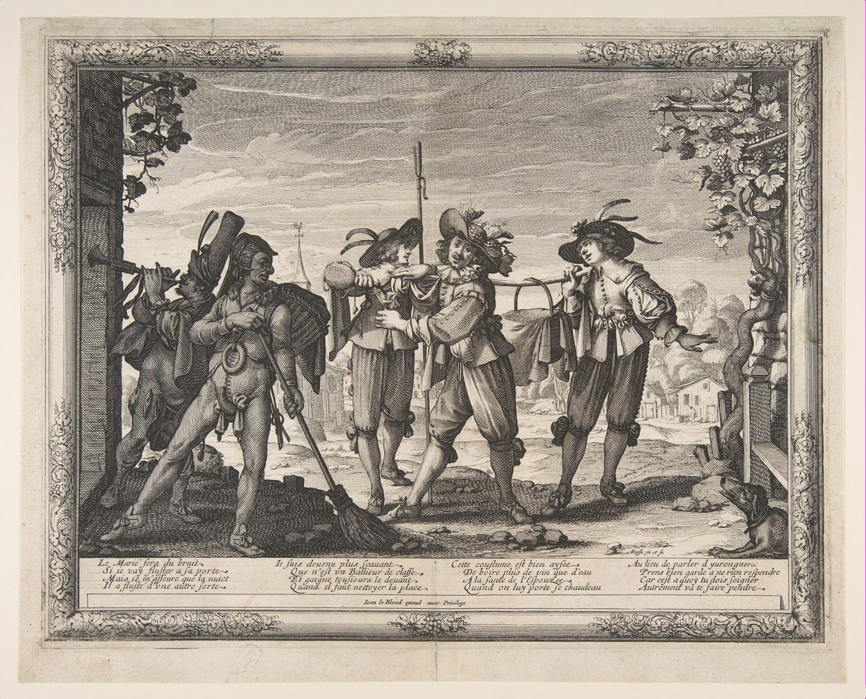 El guiso llevado a los recién casados, o El alboroto, ca. 1633 de Abraham Bosse
