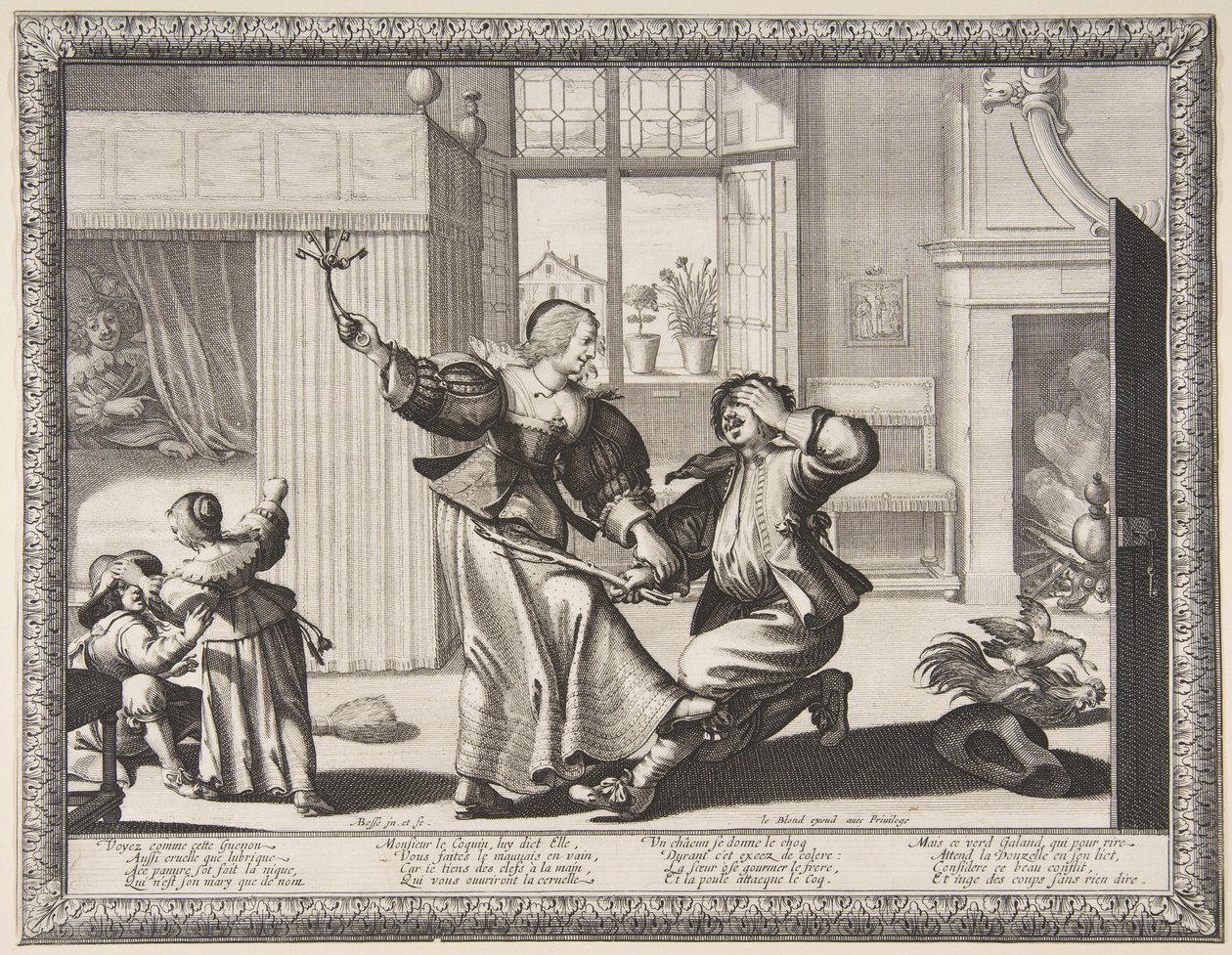 El golpeador de maridos, c.1633 de Abraham Bosse
