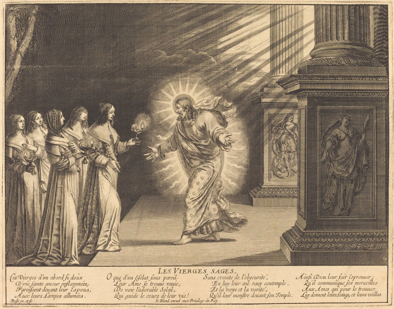 Las vírgenes prudentes llevando sus lámparas de Abraham Bosse