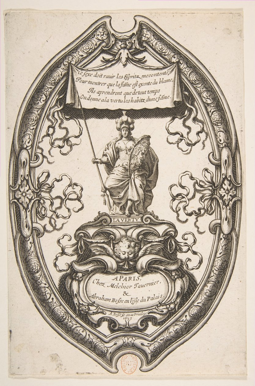 Virtud: Atenea, 1637 de Abraham Bosse