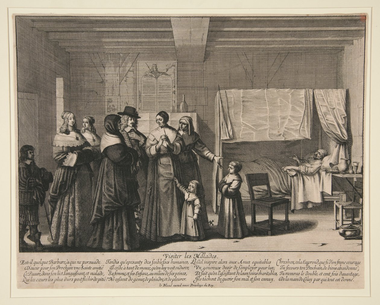 Visiter les Malades, de las Siete Obras de Misericordia de Abraham Bosse