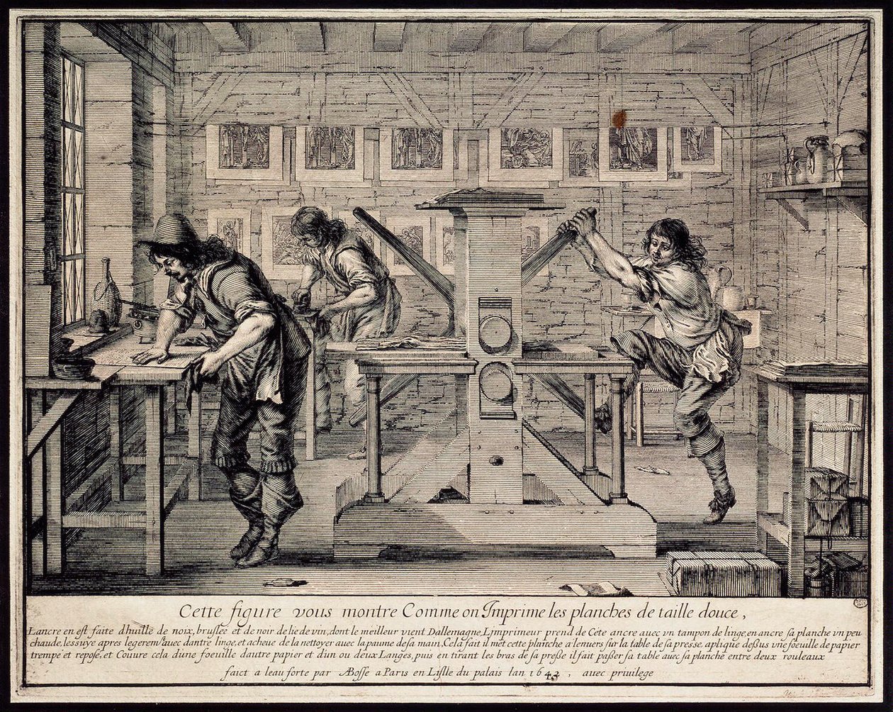 Taller de un grabador, 1642 de Abraham Bosse
