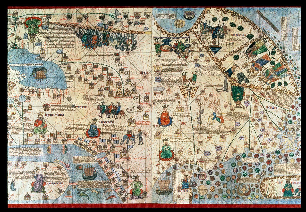 Atlas catalán,1375 (mapa) de Abraham & Cresques Jehuda (1360-1410) Cresques
