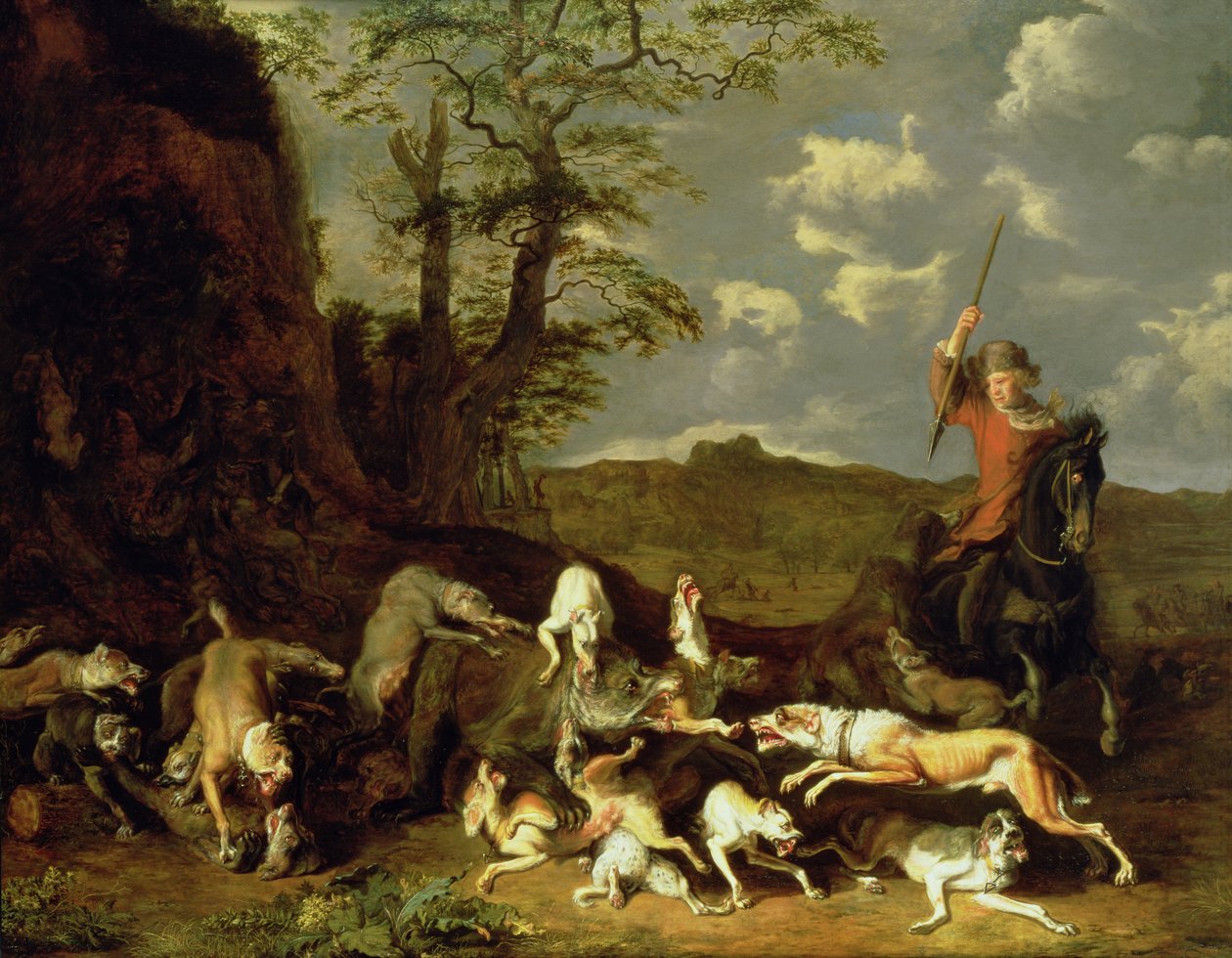 Caza de osos, 1655 de Abraham Danielsz. Hondius