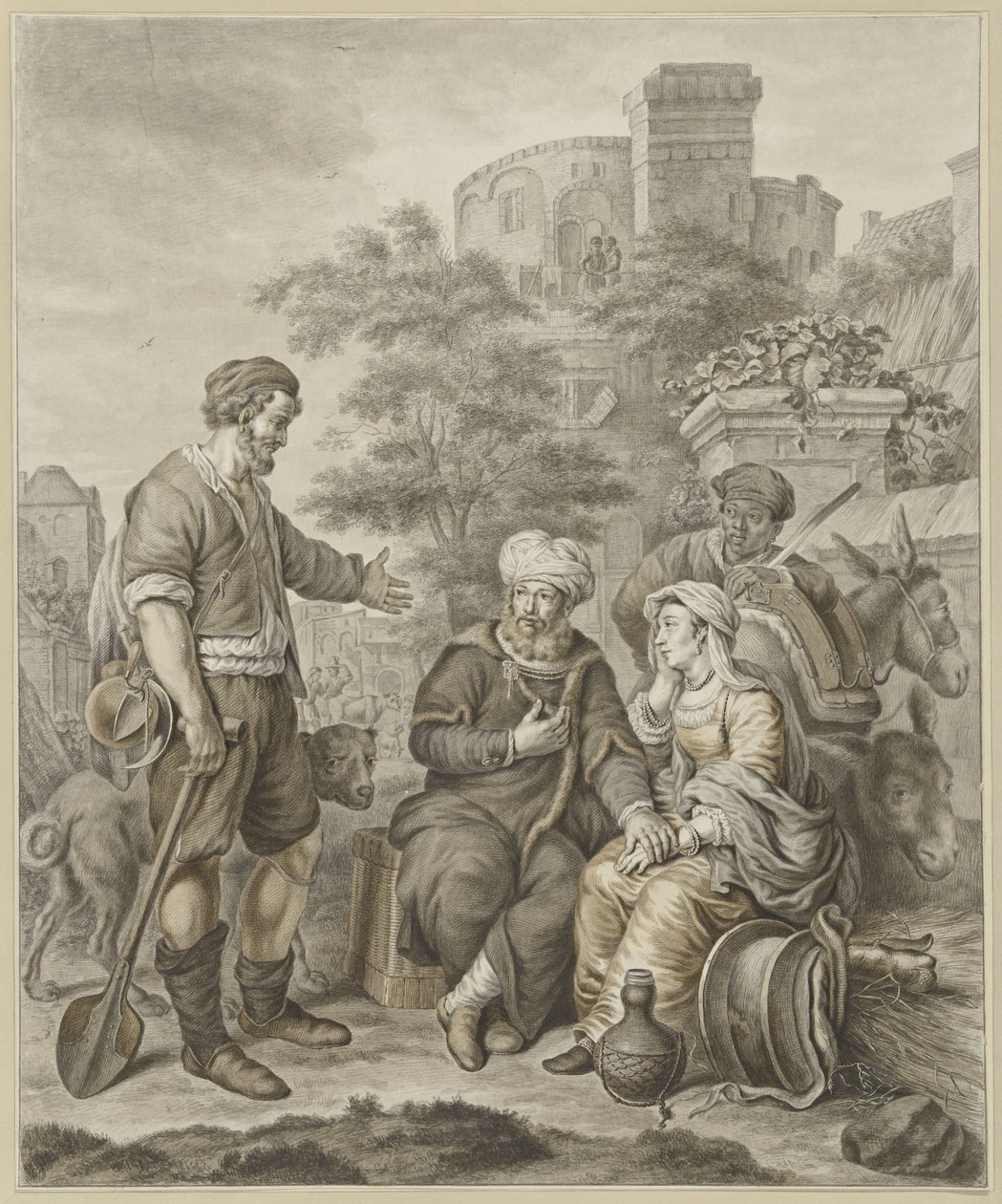 El levita y su concubina en Gabaa de Abraham Delfos