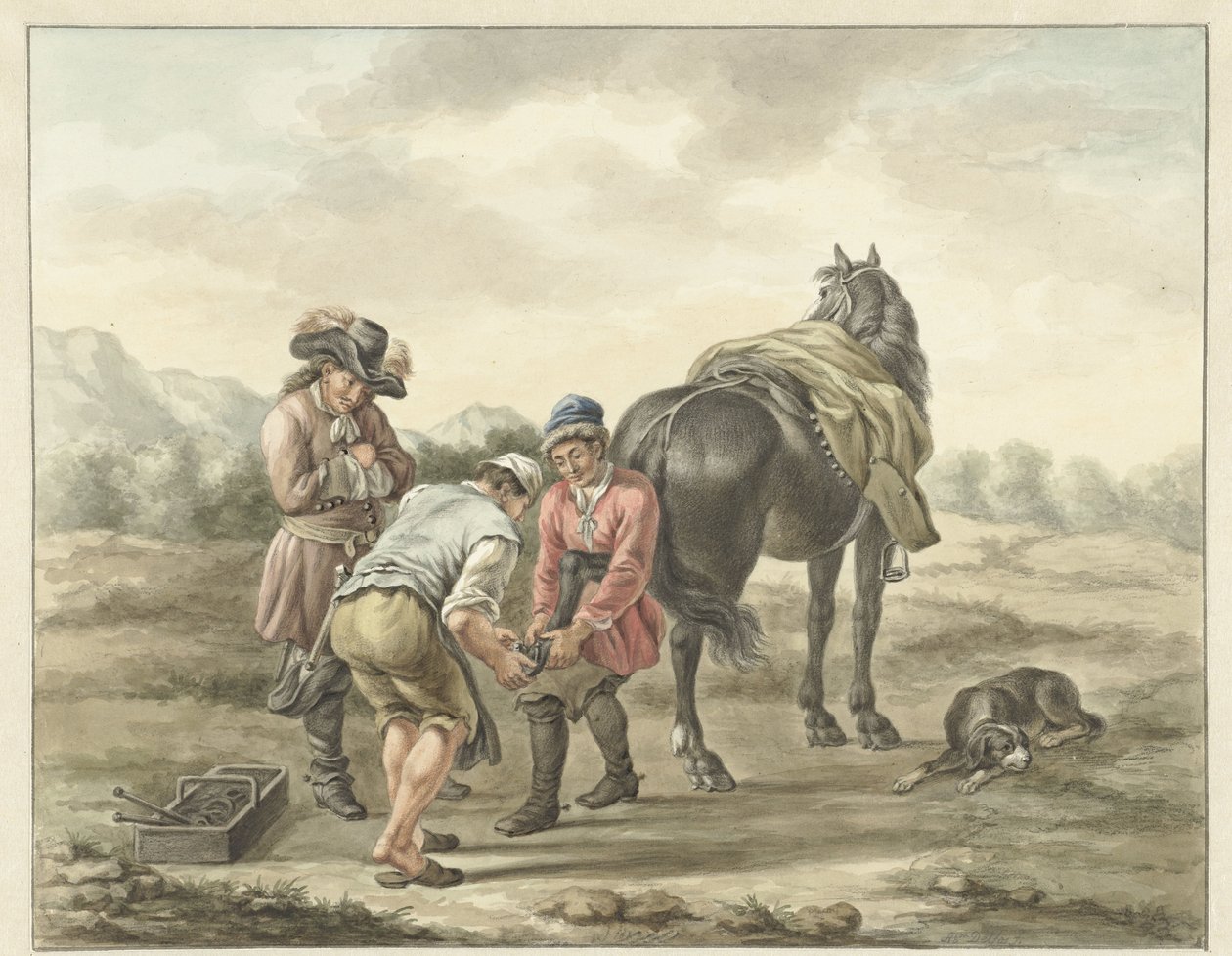 Herrador en el paisaje de Abraham Delfos