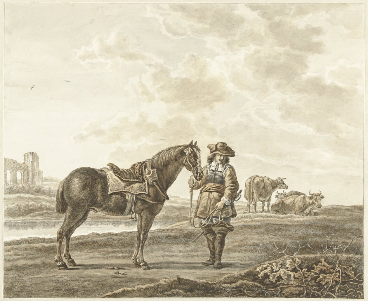 Jinete en paisaje de Abraham Delfos