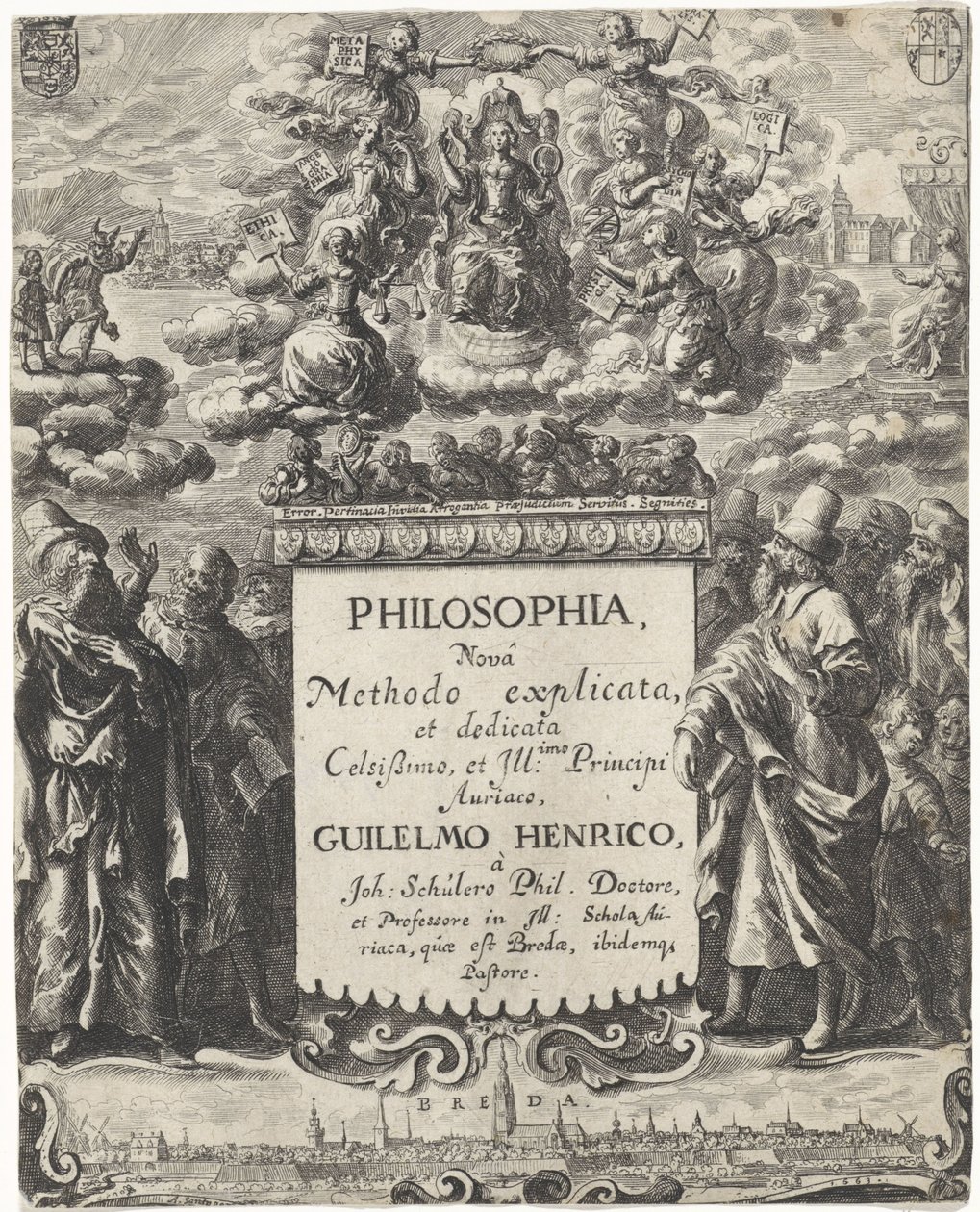 Alegoría de la Filosofía Página de título para: Schuler, Johannes. Filosofía (...), 1663 de Abraham Dircksz. Santvoort