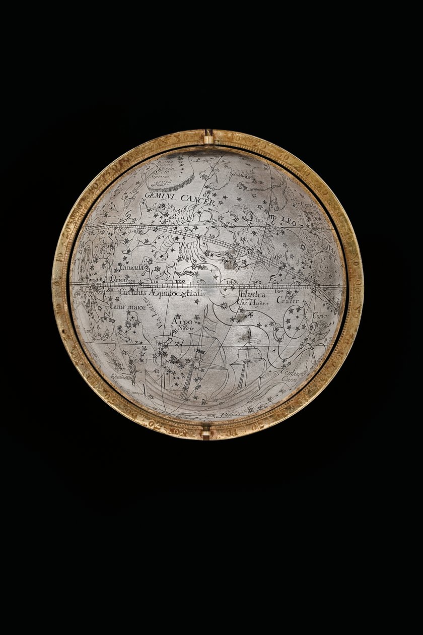 Dos globos terráqueos y celestes excepcionales, sostenidos por Hércules y Atlas, Augsburgo, 1697-99 de Abraham Drentwett