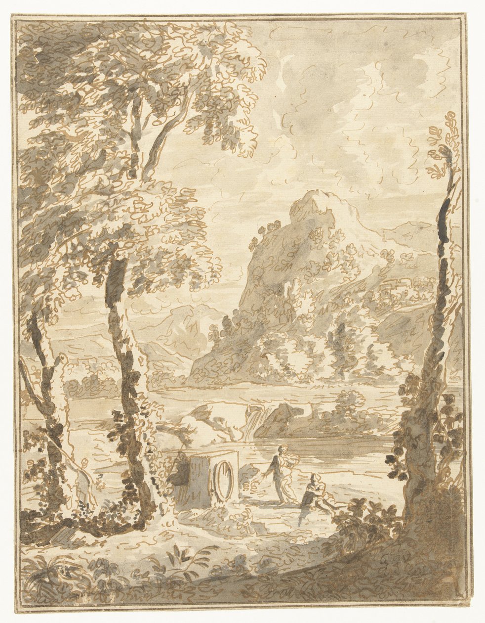Paisaje arcádico con pequeñas figuras de Abraham Genoels (II)