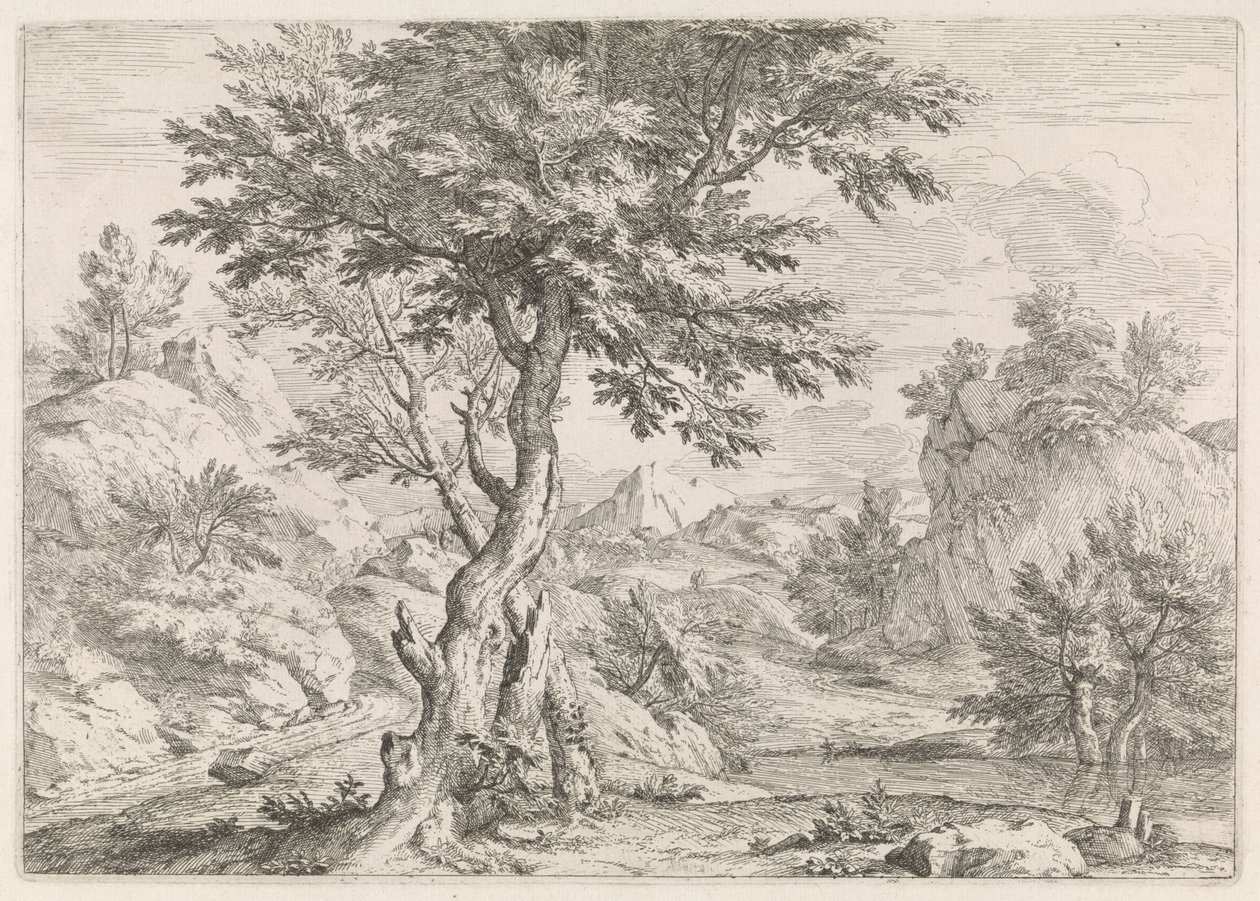 paisaje montañoso con rocas de Abraham Genoels