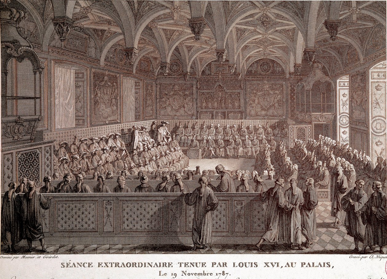 Primera de la Revolución Francesa: Sesión extraordinaria celebrada por Luis XVI (1754-1793) en el Palacio de Versalles, 19 de noviembre de Abraham Girardet