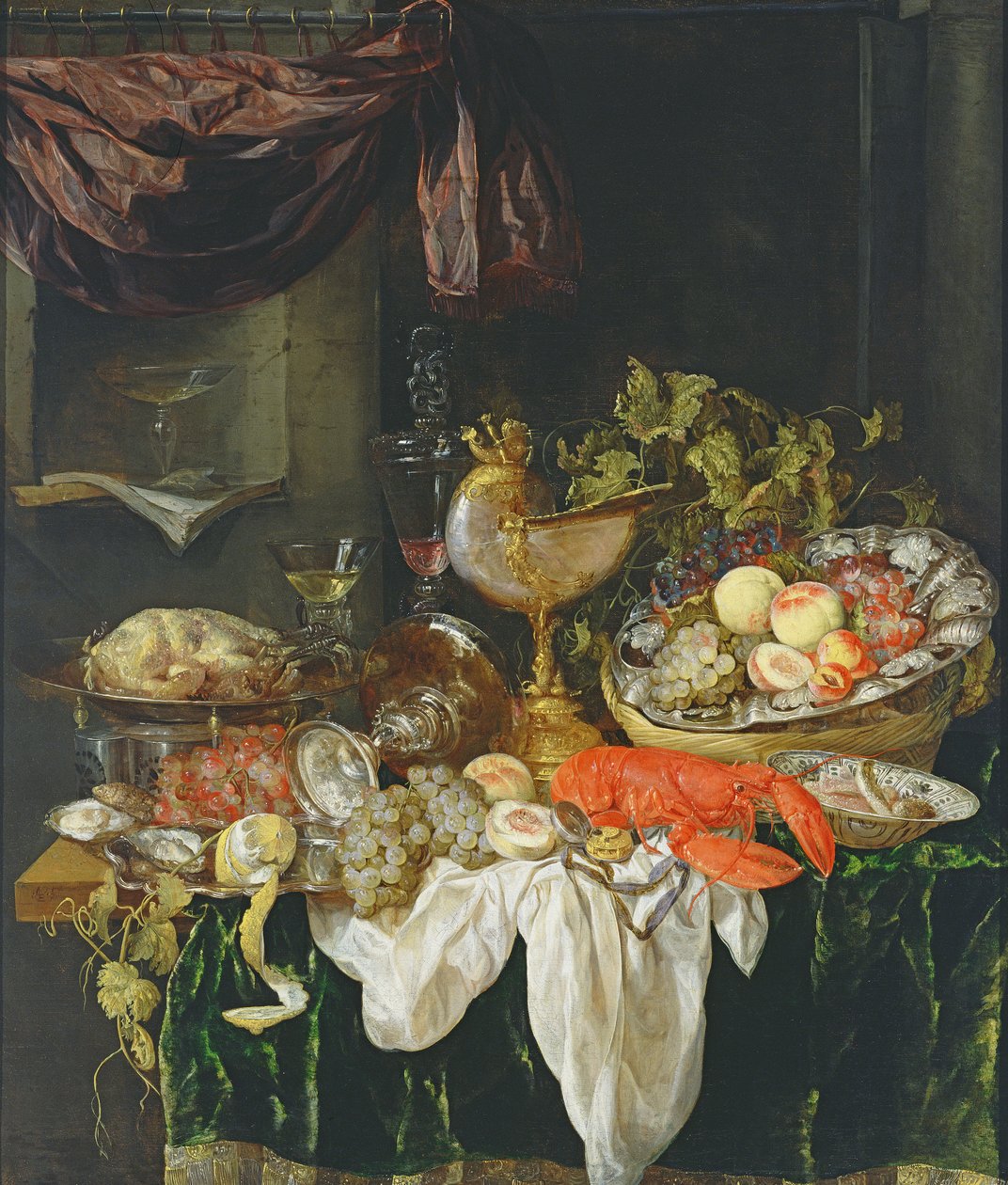 Naturaleza muerta con frutas de Abraham Hendricksz van Beyeren