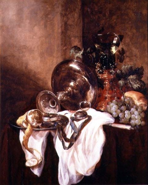 Naturaleza muerta con una fruta y una copa de plata de Abraham Hendricksz van Beyeren