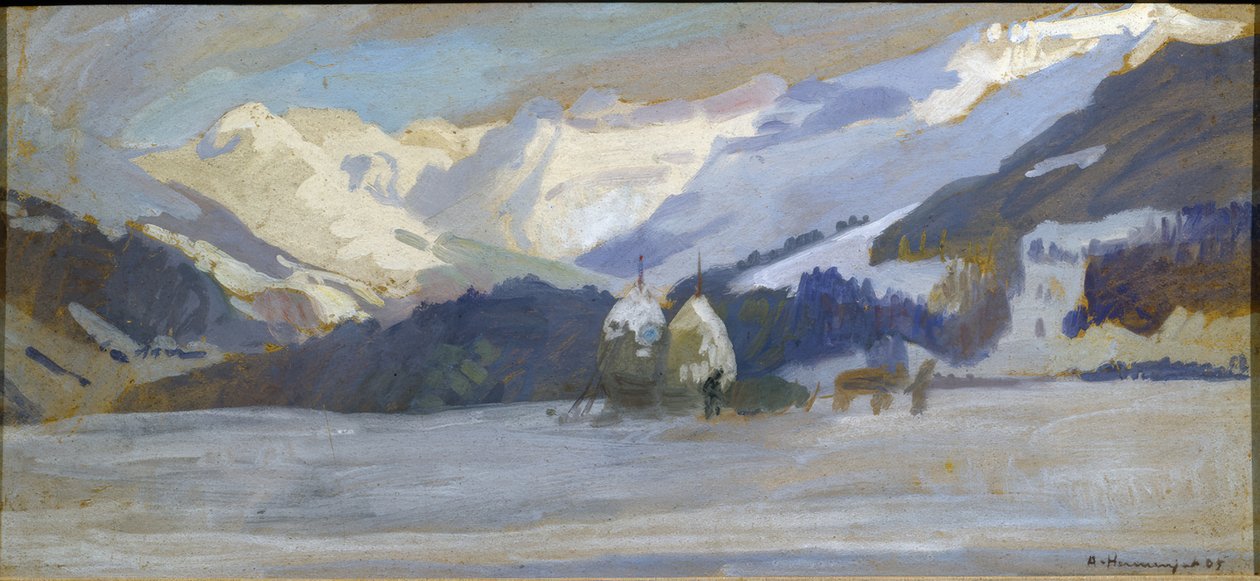 Paisaje nevado cerca de los Diablerets de Abraham Hermanjat