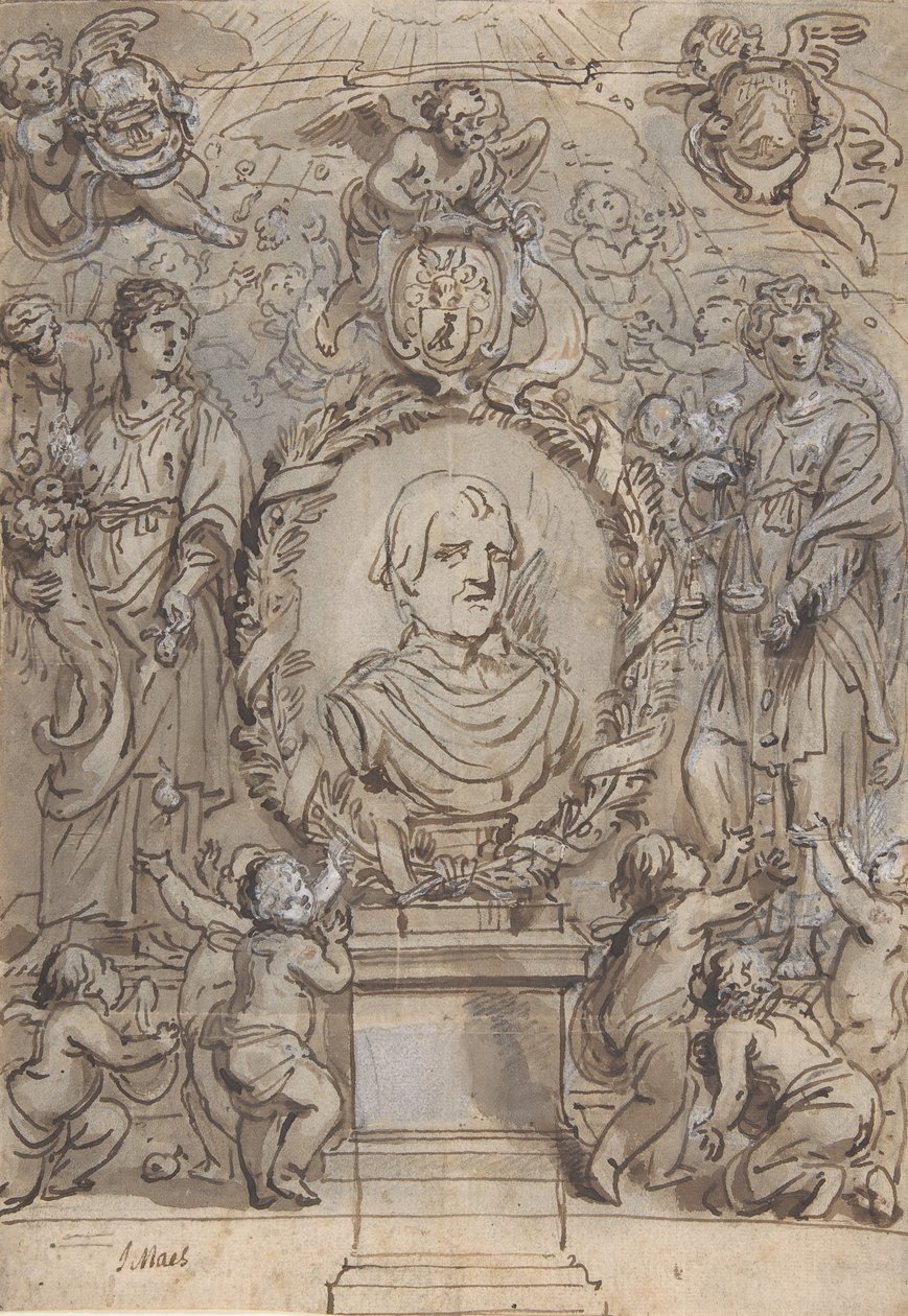 Diseño para una página de título, siglo XVII de Abraham Jansz van Diepenbeeck