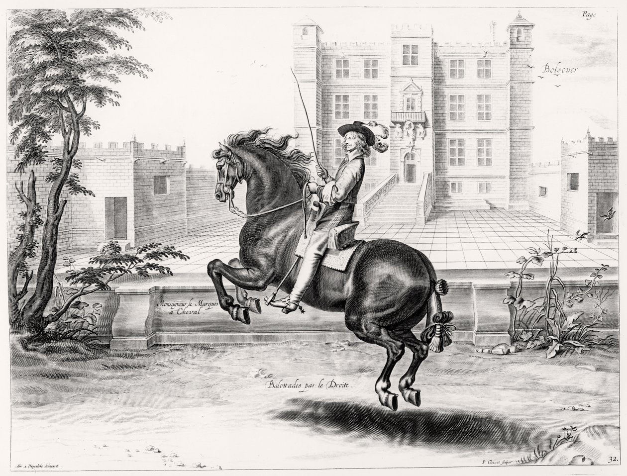 Ilustración de un Manual de Equitación, grabado por Peeter Clouwet (1629-70), 1658 de Abraham Jansz. van after Diepenbeeck