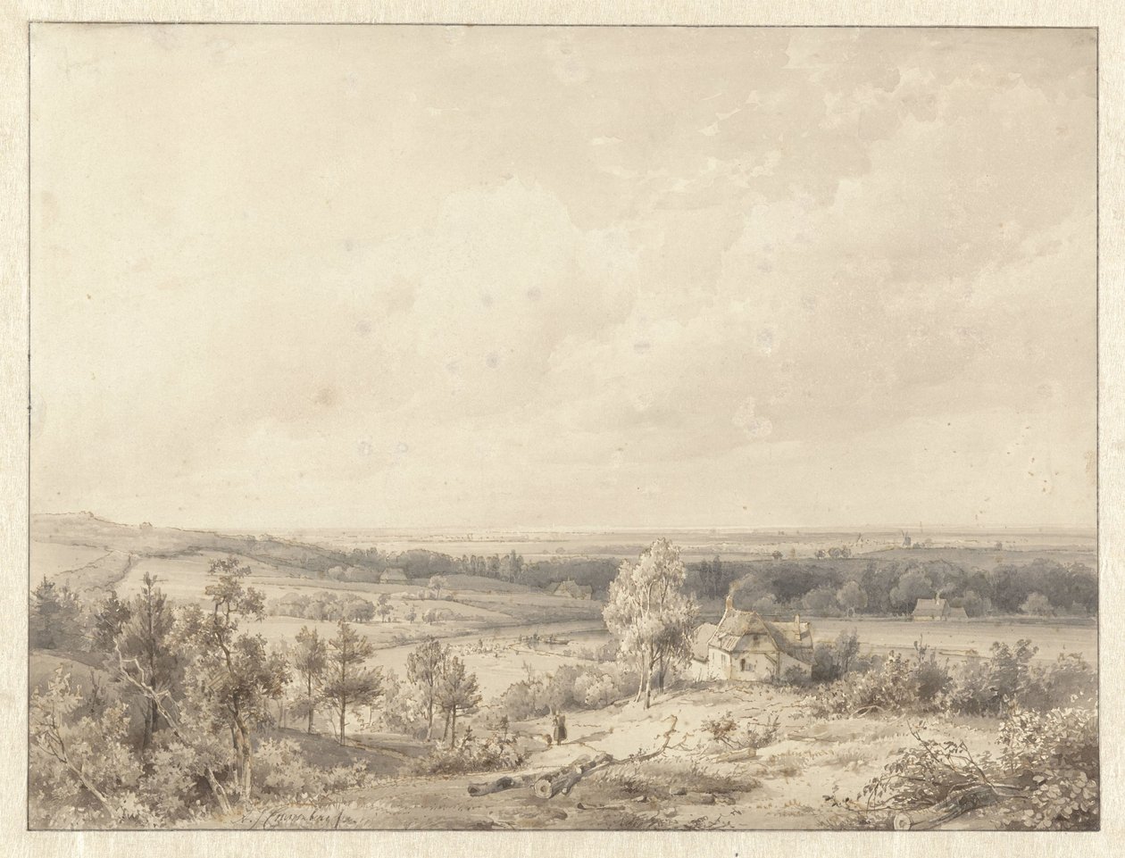Vista hacia Alkmaar desde la duna de Schoorl de Abraham Johannes Couwenberg