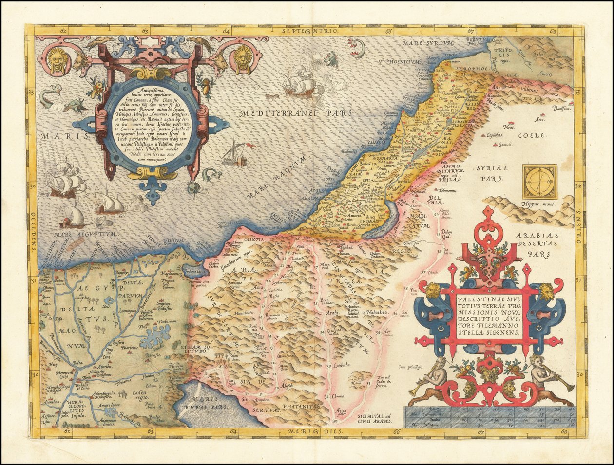 Mapa de Palestina de 1573 por Abraham Ortelius de Abraham Ortelius