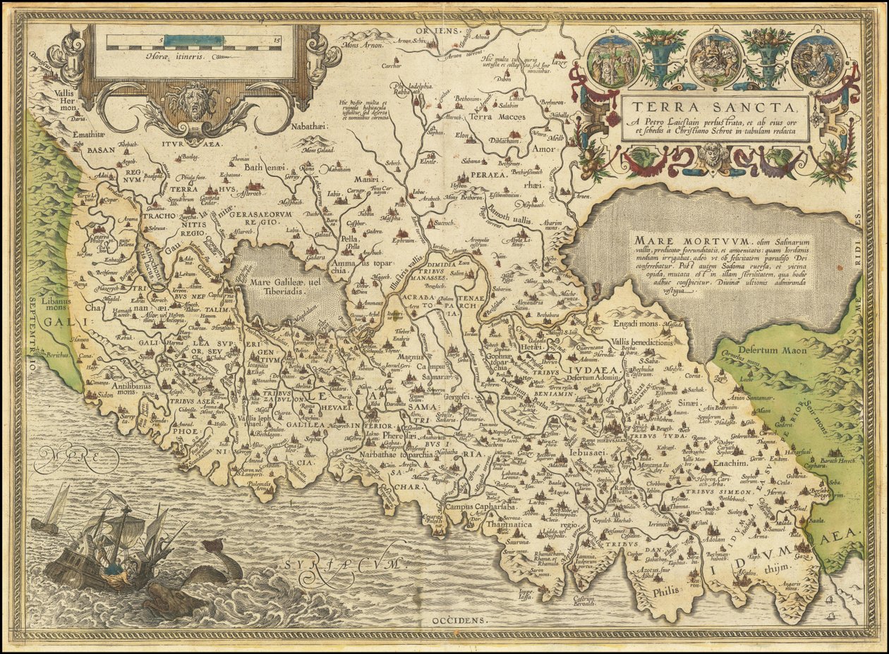 1584 mapa - Terra Sancta, a Petro Laicstain perlustrata, et ab eius ore et schedis a Christiano Schrot in tabulam redacta de Abraham Ortelius