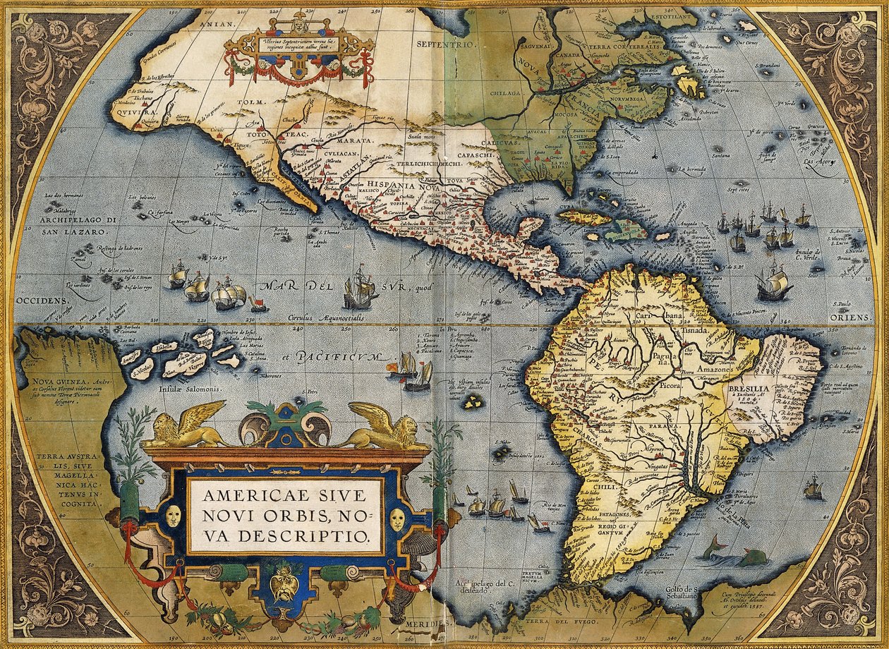 Un mapa de América, 1612 de Abraham Ortelius