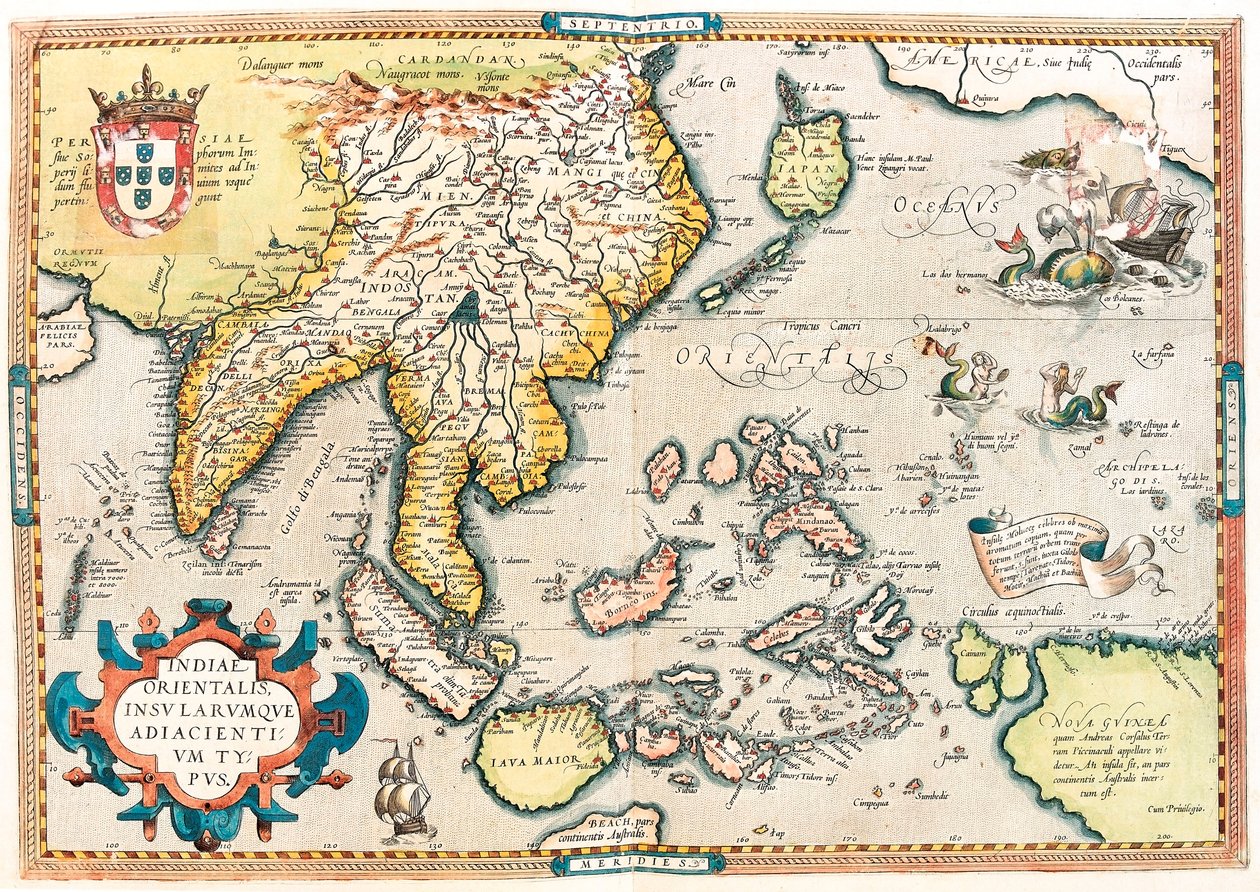 Indiae Orientalis Insularumque Adiacientium Typus. Mapa geográfico de la India Oriental y el territorio del Sudeste Asiático de 