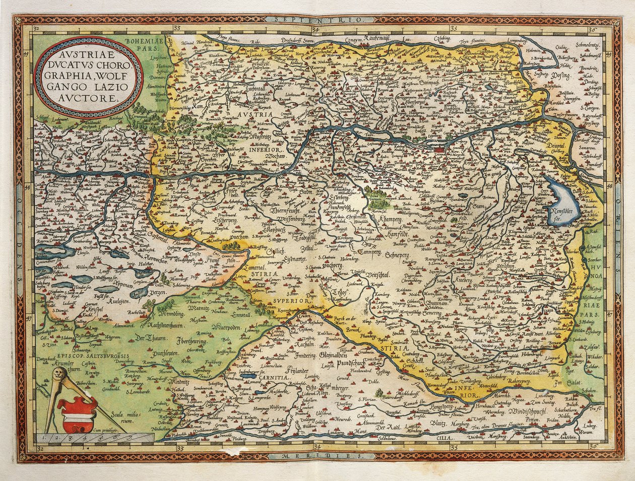 Mapa de Austria de Abraham Ortelius