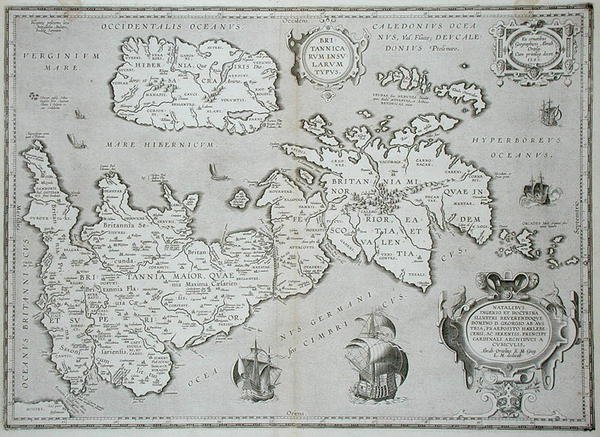 Mapa de Gran Bretaña e Irlanda de Abraham Ortelius