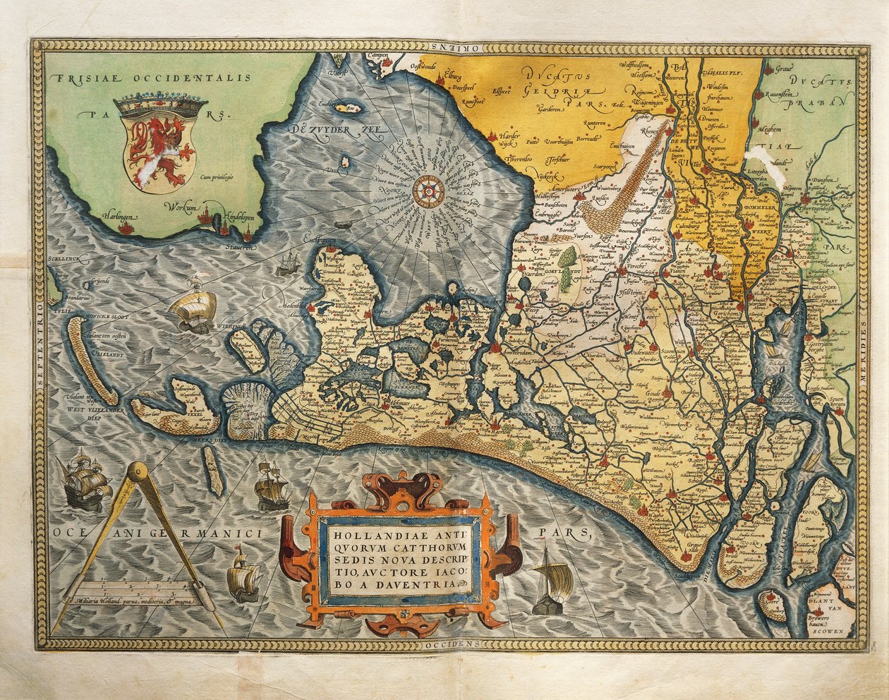 Mapa de los Países Bajos, del Theatrum Orbis Terrarum de Abraham Ortelius de Abraham Ortelius