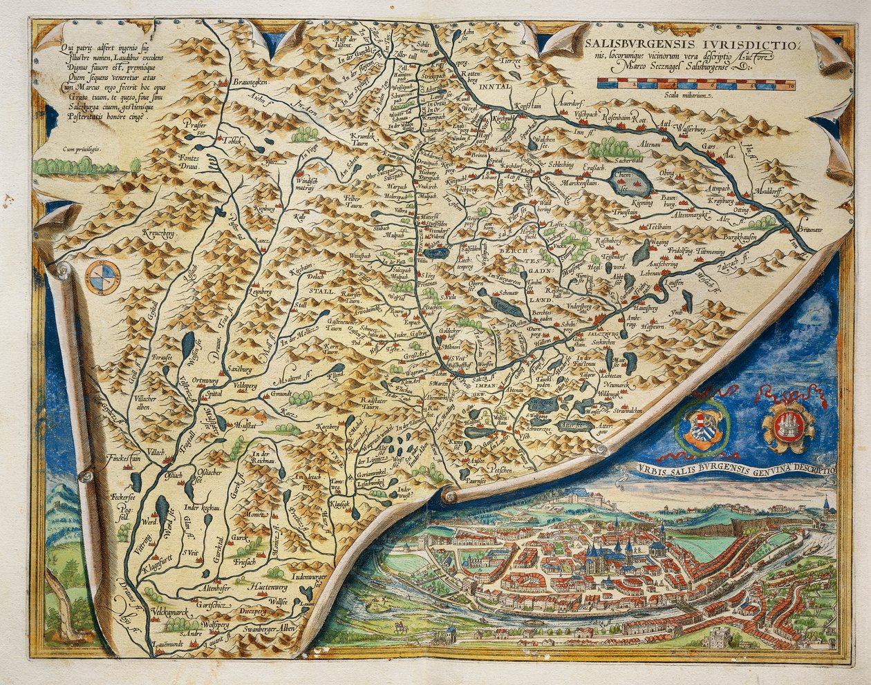 Mapa de la diócesis de Salzburgo, Austria, del Theatrum Orbis Terrarum de Abraham Ortelius de Abraham Ortelius