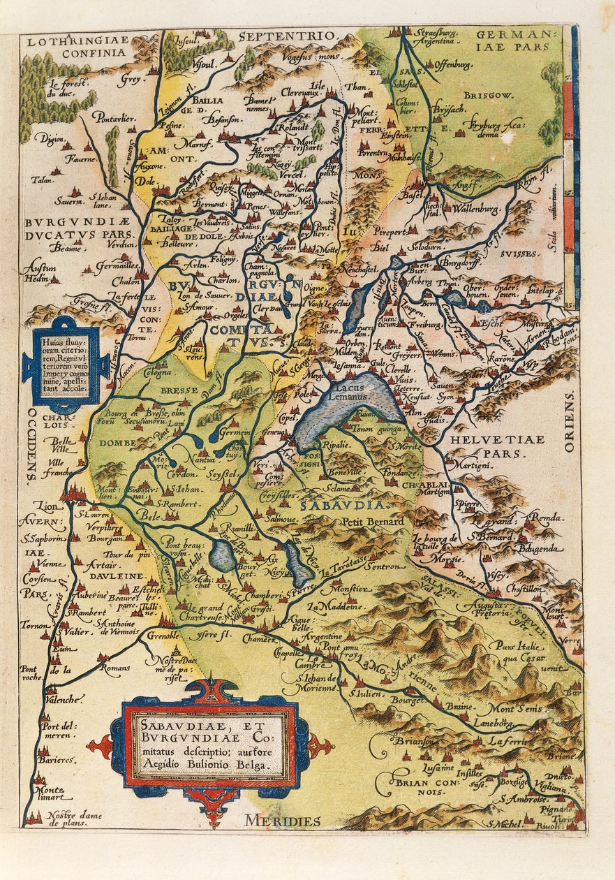 Mapa de Savoie, del Theatrum Orbis Terrarum de Abraham Ortelius de Abraham Ortelius