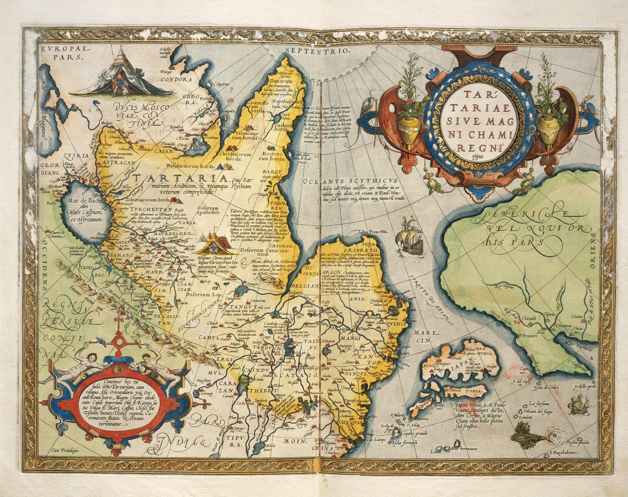 Mapa de Tartaria, Asia Norte-Central, del Theatrum Orbis Terrarum por Abraham Ortelius de Abraham Ortelius