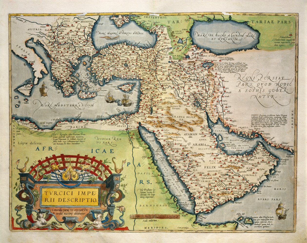 Mapa de Turquía, del Theatrum Orbis Terrarum de Abraham Ortelius de Abraham Ortelius