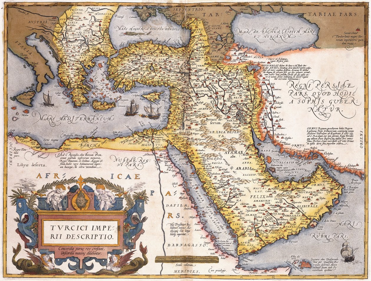 Mapa del Imperio Turco de Abraham Ortelius