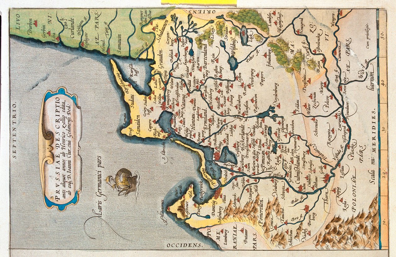 Noreste de Polonia, Rusia, Lituania de Abraham Ortelius