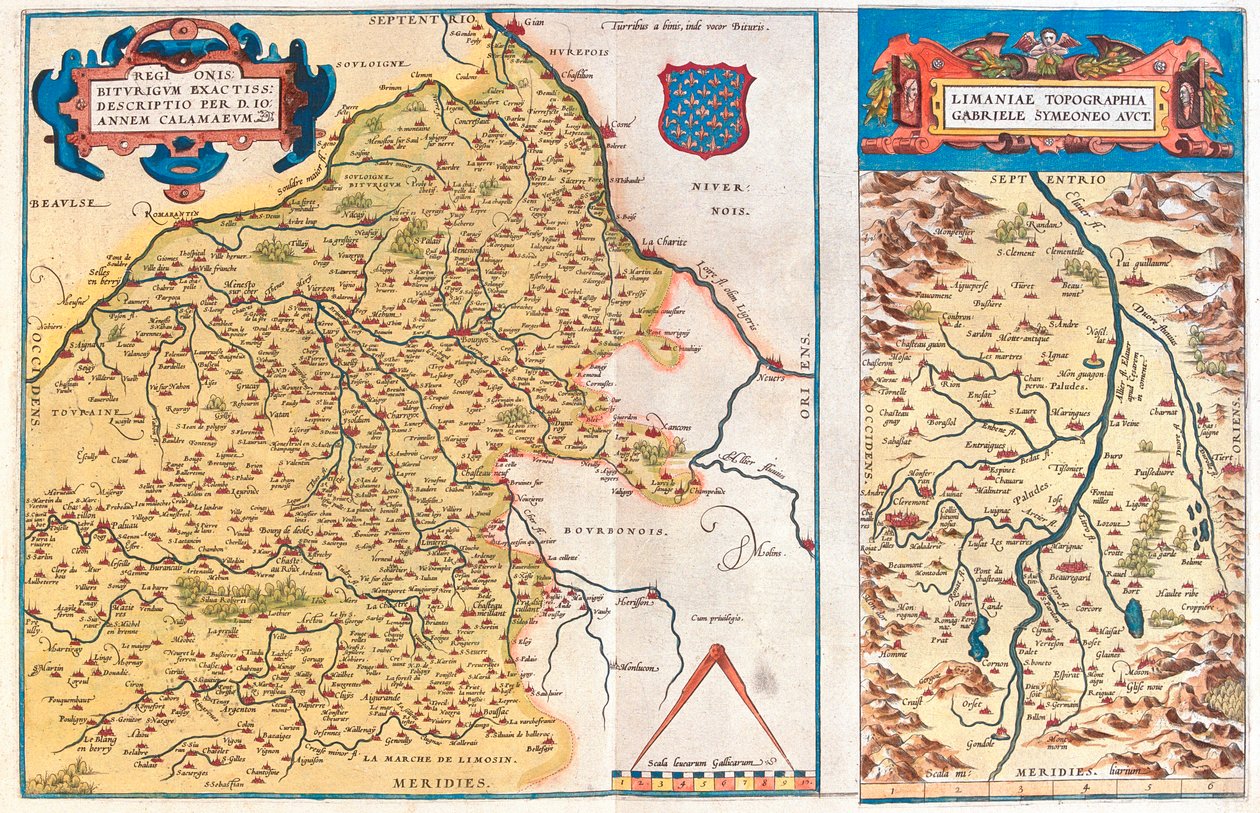 Región-a: Centro, Borgoña, Auvernia, Lemosín Región-b: Auvernia, Francia de Abraham Ortelius