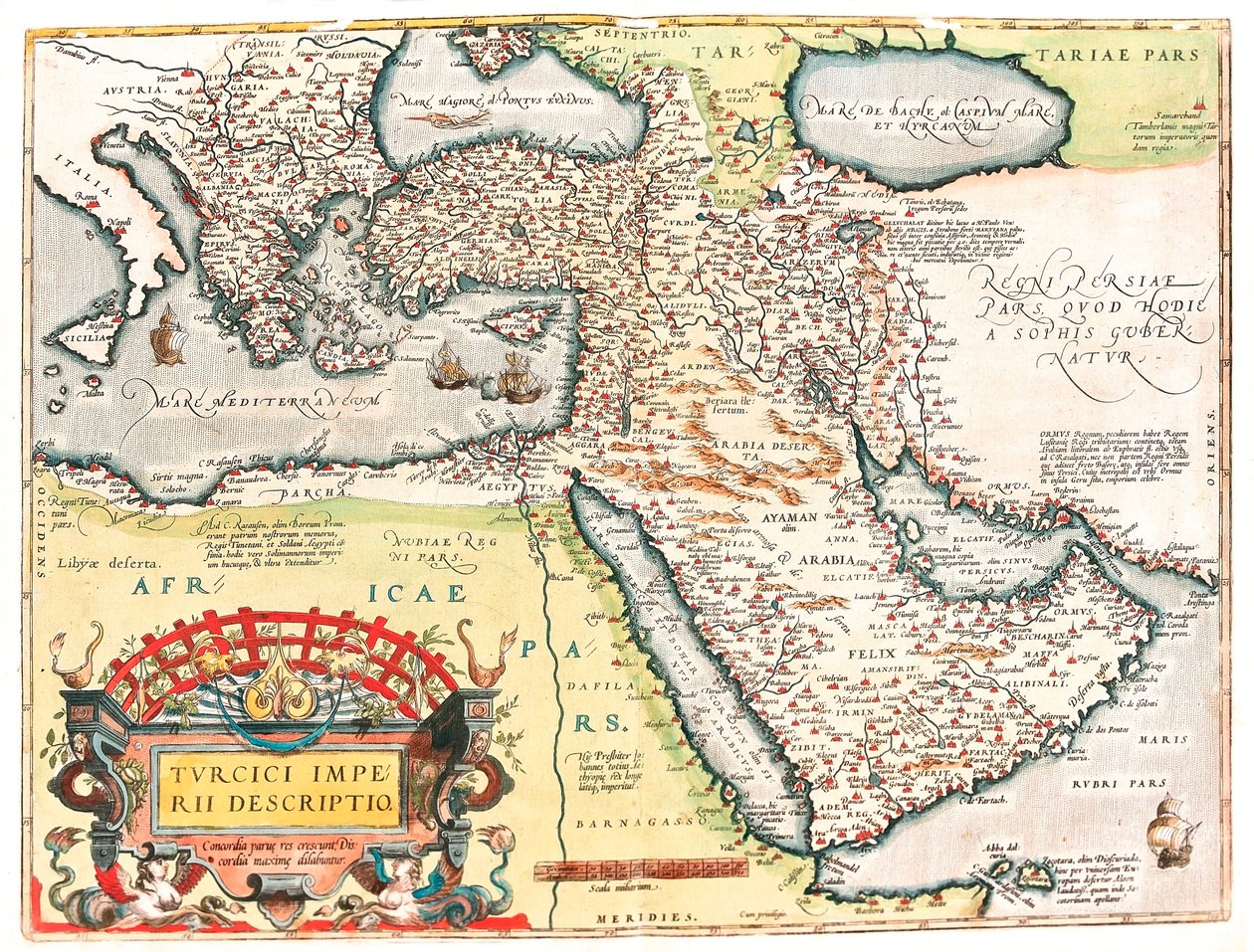 Turcici imperii descriptio. Mapa geográfico del territorio del Imperio Otomano tomado de 