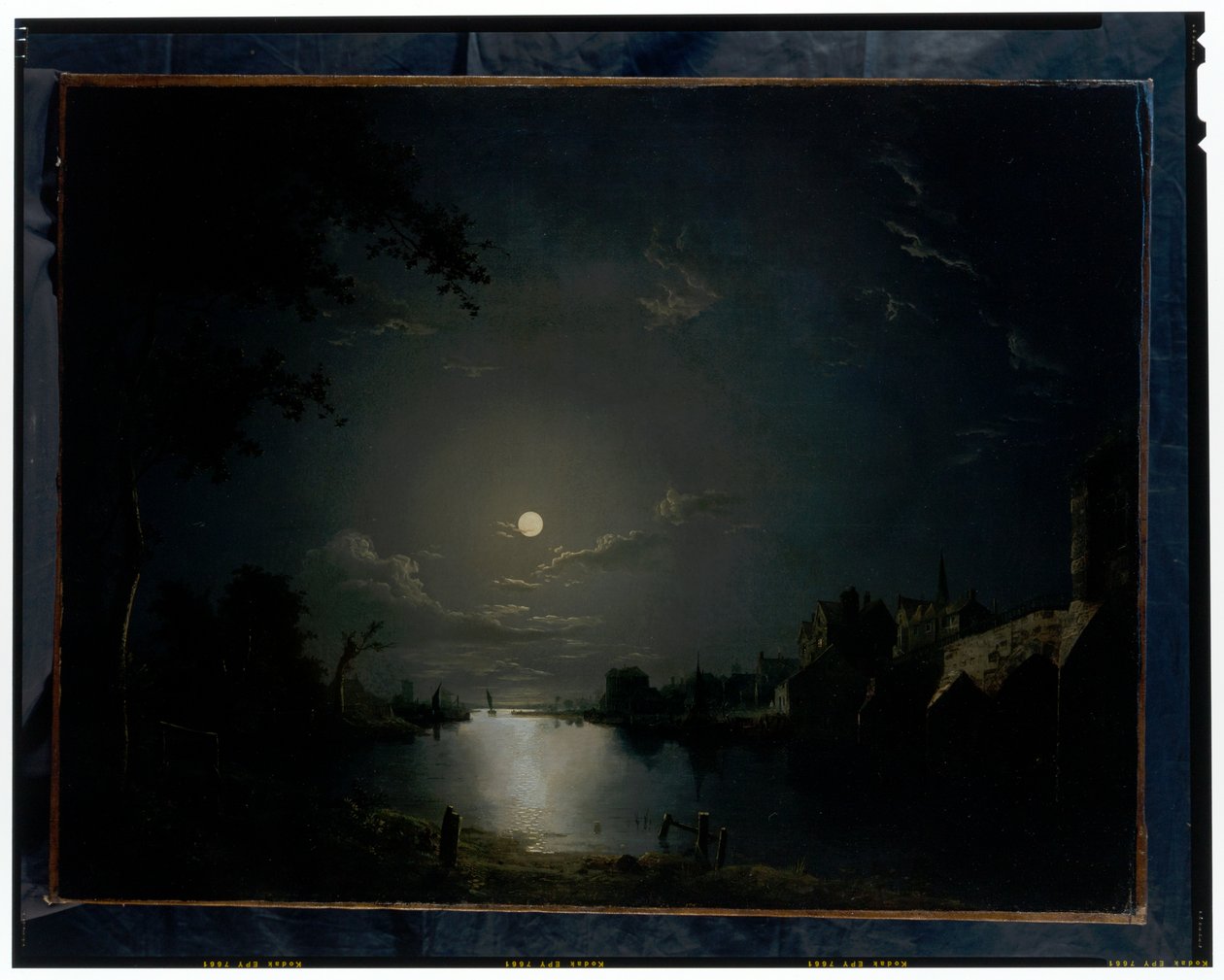 Paisaje fluvial a la luz de la luna de Abraham Pether