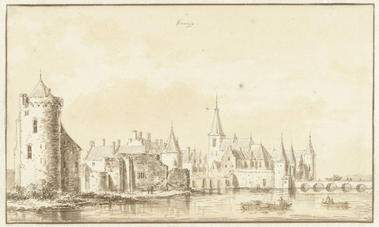 Vista de la ciudad de Gennep de Abraham Rademaker