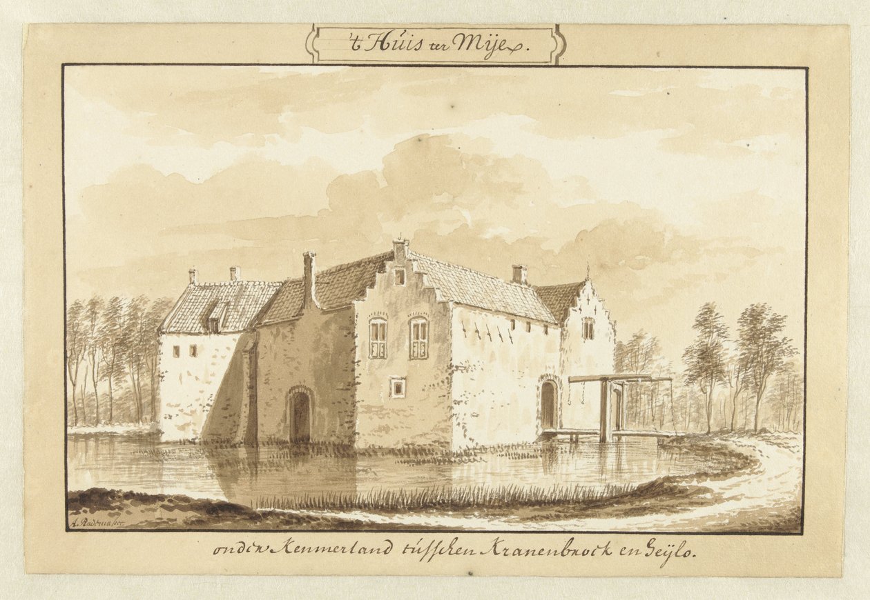 Vista de la casa ter Mey en Kennemerland de Abraham Rademaker