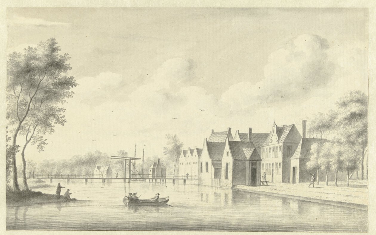 Vista del pueblo de Nieuwersluis de Abraham Rademaker