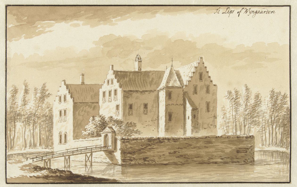 Vista del castillo de Te Lips o Wijngaarden de Abraham Rademaker