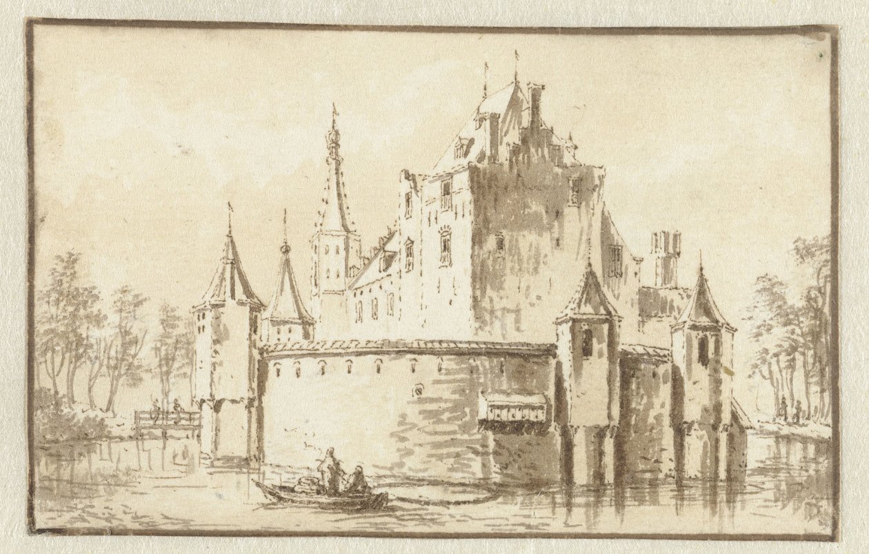 La casa Ter Does, cerca de Leiden, vista desde la izquierda de Abraham Rademaker