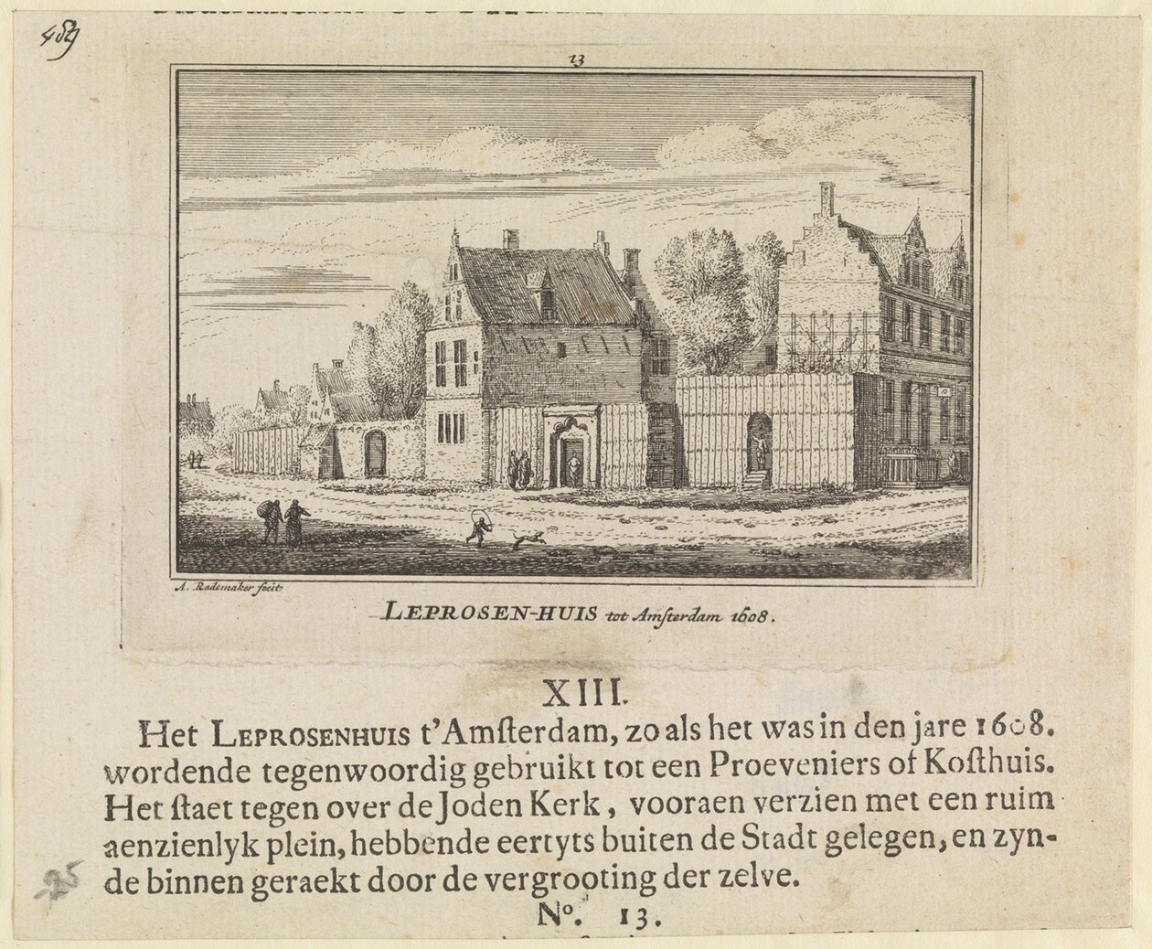 Leprosería de Ámsterdam, 1608 de Abraham Rademaker