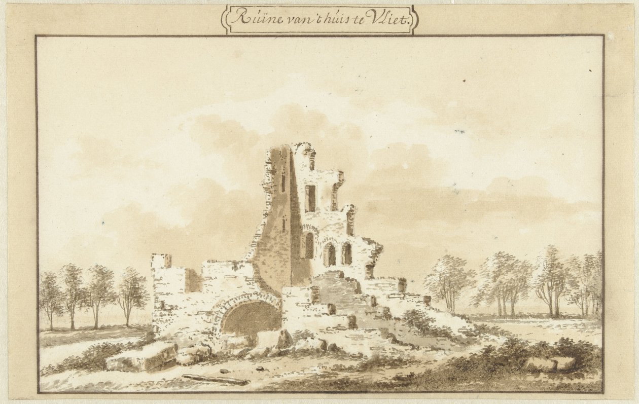 Ruinas de la casa de Vliet, en Lopikkerwaard de Abraham Rademaker