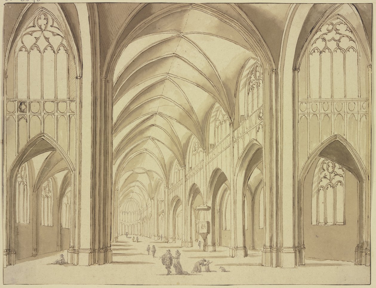 Interior de la iglesia de Santa María de Utrecht de Abraham Rademaker