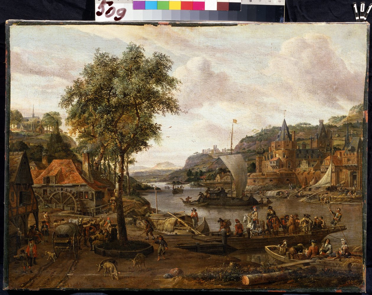 Veleros. Pintura de Abraham Storck (1635-1710). Óleo sobre lienzo, 48 x 69 cm, finales del siglo XVII-principios del XVIII. Escuela flamenca, arte barroco. Museo del Hermitage, San Petersburgo. de Abraham Storck